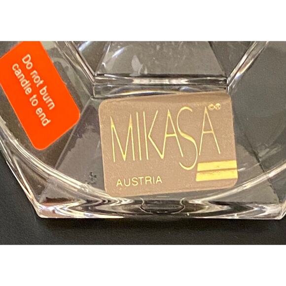 MIKASA Crystal JewelStone Pattern Candlestick Holder Made in Austria -Set of 2 - Picture 5 of 7